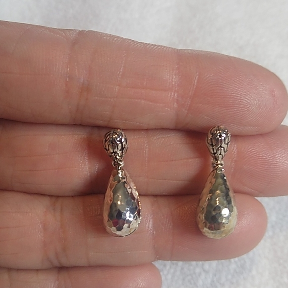 John Hardy Sterling Silver Hammered Classic Chain Drop...